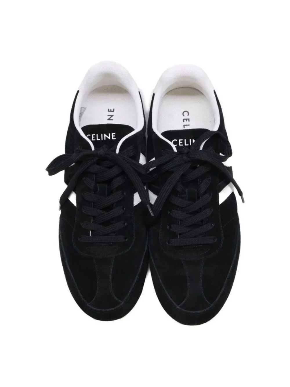 Celine Triomphe Lace Up Low Cut Sneakers